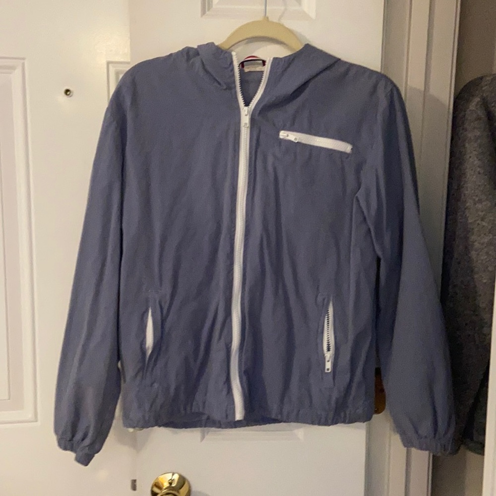 EUC Brandy Melville/John Galt zip up hooded jacket. 100% cotton. Periwinkle blue